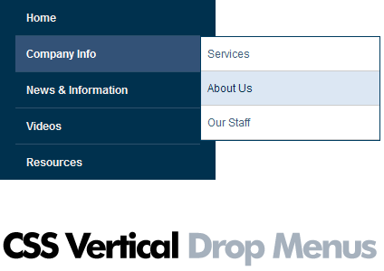 vertical drop menu sample