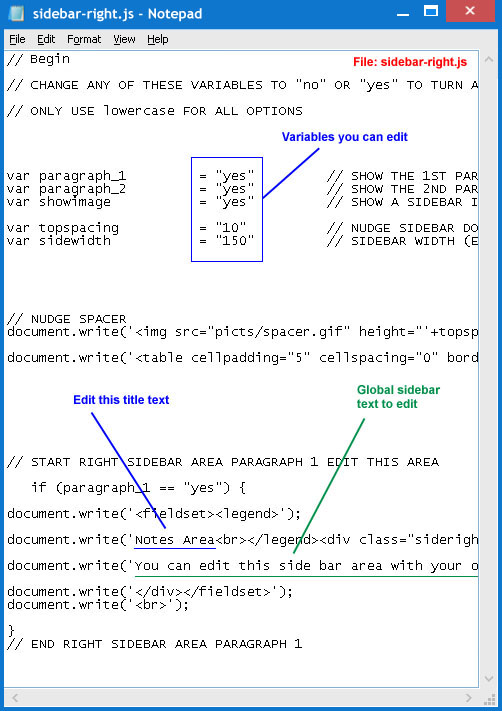 Sidebar file editing