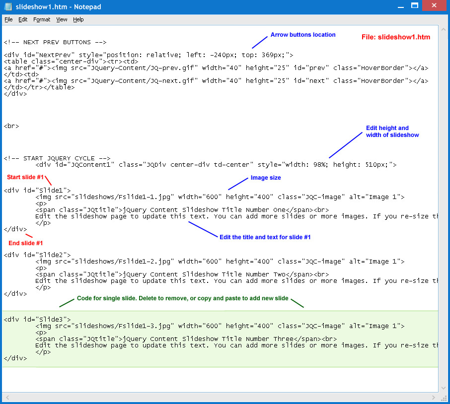jQuery Content HTML View
